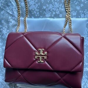 🛑🛑sold🛑🛑Tory Burch Quilted Leather Shoulder Bag - Wine